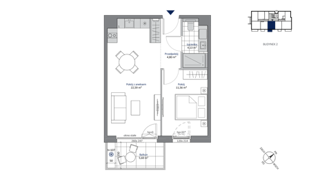 Plan 2 pok. 43m²