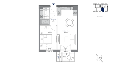 Plan 2 pok. 43m²