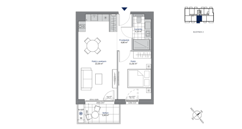 Plan 2 pok. 43m²