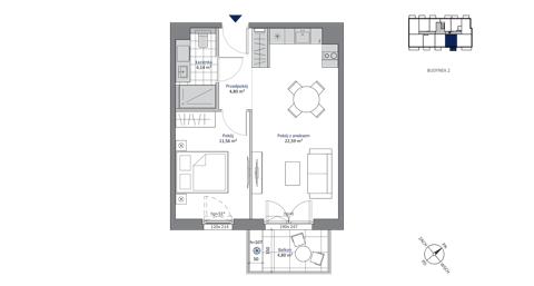 Plan 2 pok. 43m²