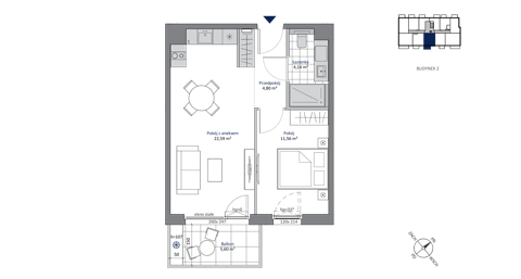Plan 2 pok. 43m²