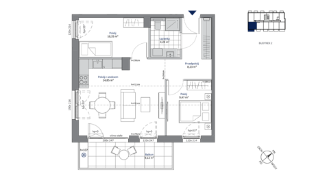 Plan 3 pok. 57m²
