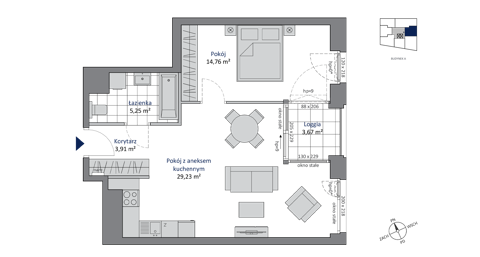Plan 2 pok. 53m²