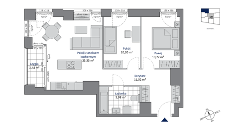 Plan 3 pok. 61m²