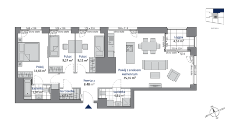 Plan 4 pok. 88m²
