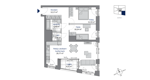 Plan 3 pok. 70m²