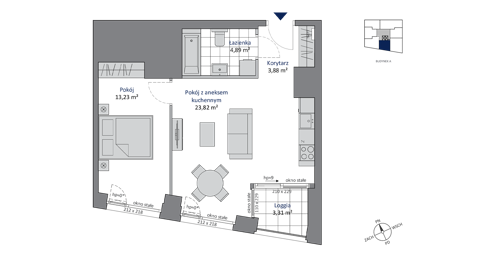 Plan 2 pok. 46m²