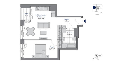 Plan 2 pok. 49m²