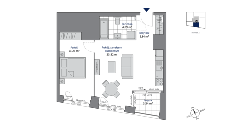 Plan 2 pok. 46m²