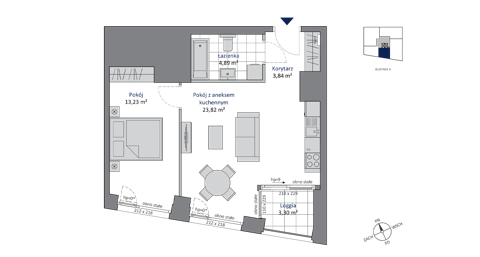 Plan 2 pok. 46m²