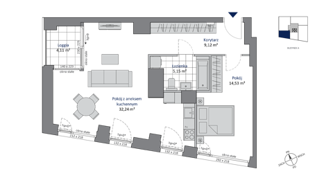 Plan 2 pok. 61m²