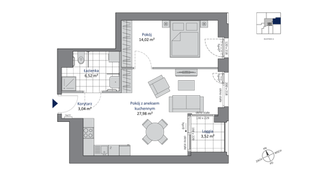 Plan 2 pok. 52m²