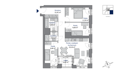 Plan 4 pok. 76m²