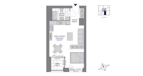 Plan 1 pok. 41m²