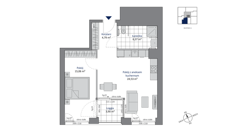 Plan 2 pok. 51m²