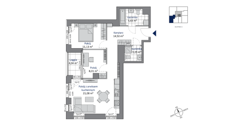 Plan 3 pok. 64m²