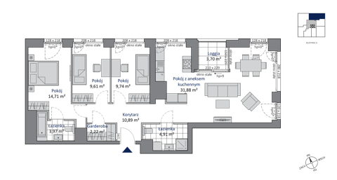 Plan 4 pok. 88m²