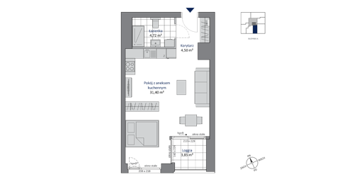 Plan 1 pok. 41m²