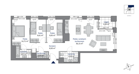 Plan 4 pok. 89m²
