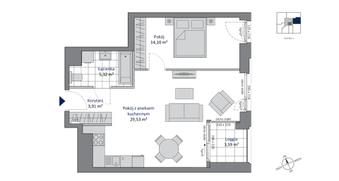 Plan 2 pok. 53m²