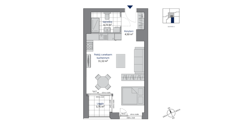 Plan 1 pok. 41m²