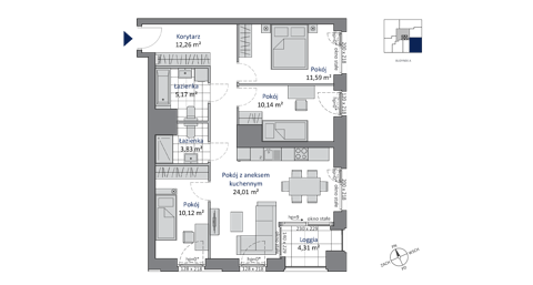 Plan 4 pok. 77m²