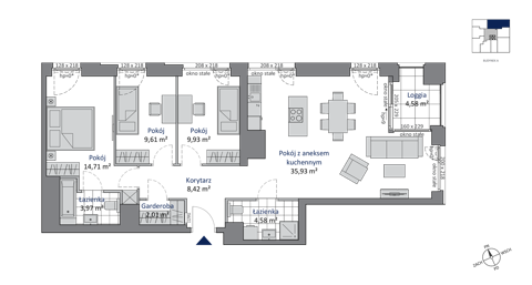 Plan 4 pok. 89m²