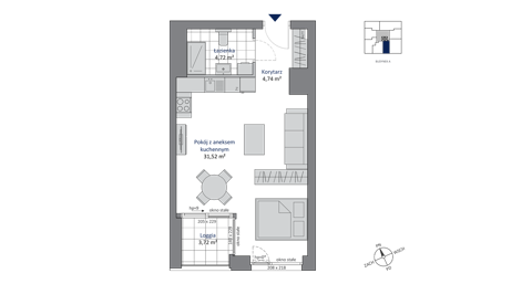 Plan 1 pok. 41m²
