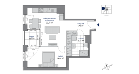 Plan 2 pok. 48m²