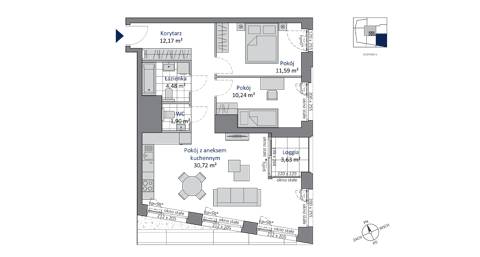 Plan 3 pok. 71m²