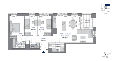Plan 4 pok. 88m²