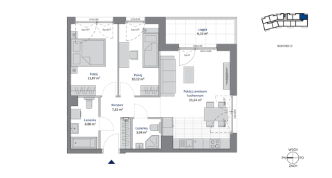 Plan 3 pok. 61m²