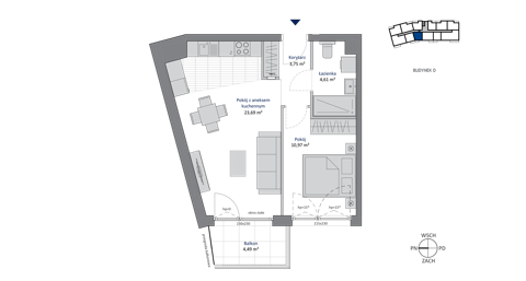 Plan 2 pok. 43m²