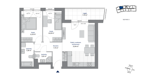 Plan 3 pok. 62m²