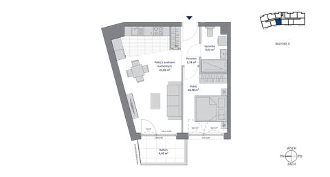 Plan 2 pok. 43m²