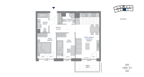 Plan 3 pok. 59m²