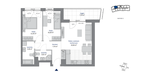 Plan 3 pok. 62m²