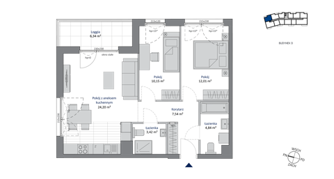 Plan 3 pok. 62m²