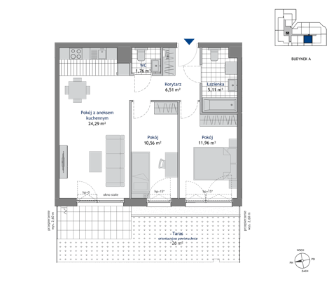 Plan 3 pok. 60m²