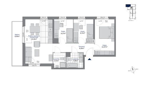 Plan 4 pok. 70m²