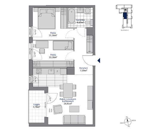 Plan 3 pok. 59m²