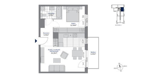 Plan 2 pok. 49m²