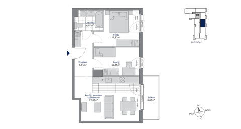 Plan 3 pok. 57m²