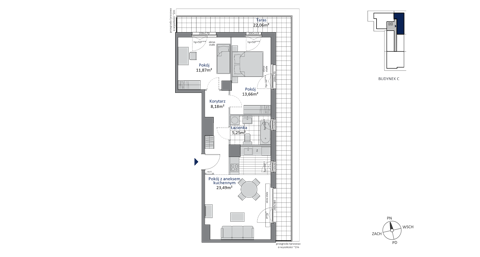 Plan 3 pok. 62m²