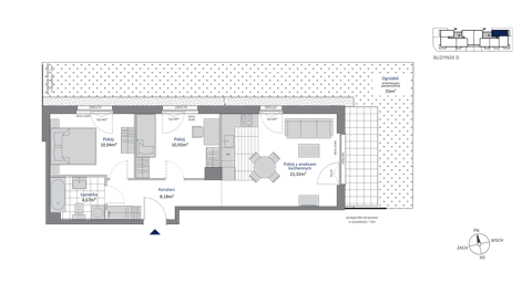 Plan 3 pok. 57m²