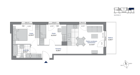 Plan 3 pok. 57m²