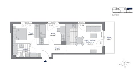 Plan 3 pok. 57m²