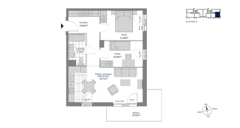 Plan 3 pok. 62m²