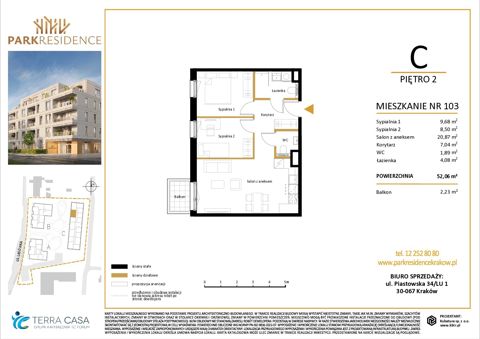 Plan 3 pok. 52m²