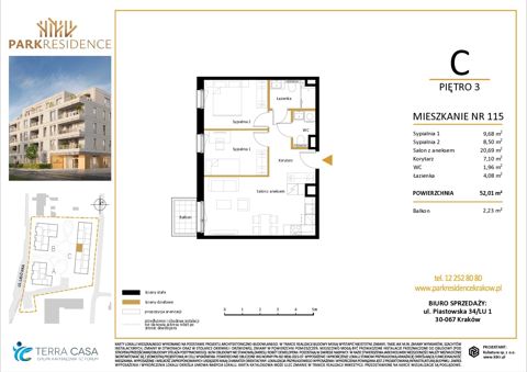 Plan 3 pok. 52m²